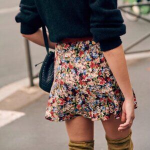 NWT Sezane Nour Skirt in Fall is Blooming Size 40/US Size 8